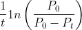 \frac{1}{t}1n\left ( \frac{P_{0}}{P_{0}-P_{t}} \right )